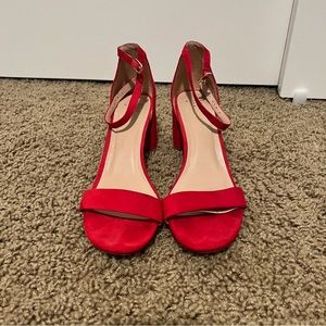 Ankle Strap Low Block Heels